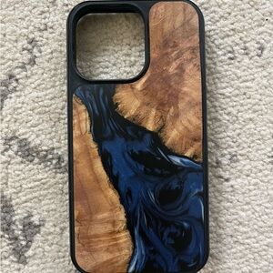 Carved Wood and Resin iPhone 13 Pro Case